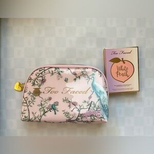 Too Faced Bundle Cosmetic Bag & white peach eyeshadow pallet new